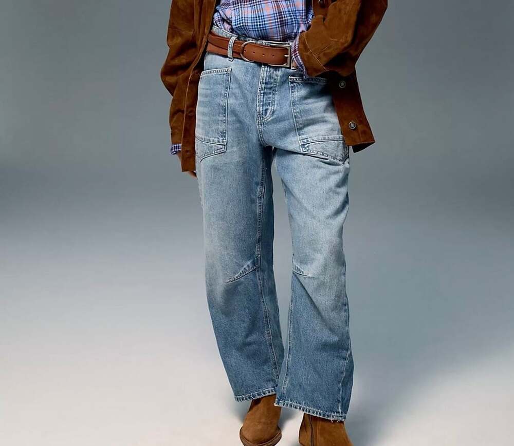Free People We The Free Barrel Leg Denim Jeans Size 29